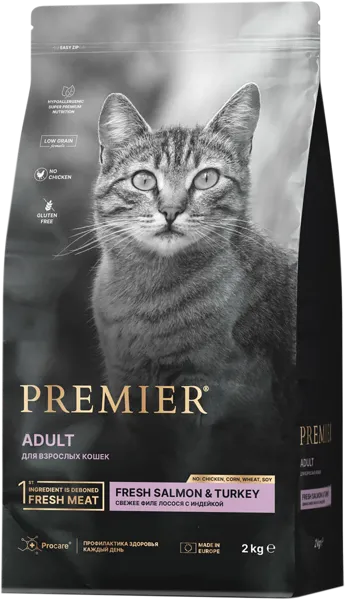 Изображение Корм для кошек Премьер филе лосося индейка Юнайтед Петфуд м/у, 2 КГ