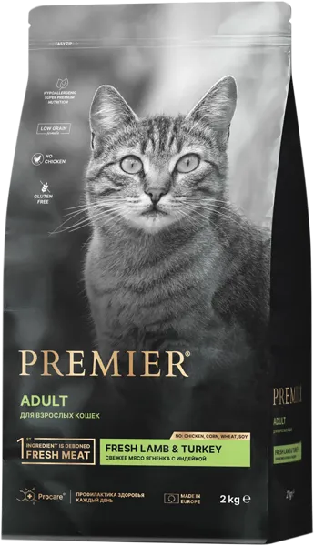 Изображение Корм для кошек Премьер ягненок индейка Юнайтед Петфуд м/у, 2 КГ