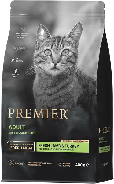 Изображение Корм для кошек Премьер ягненок индейка Юнайтед Петфуд м/у, 400 г
