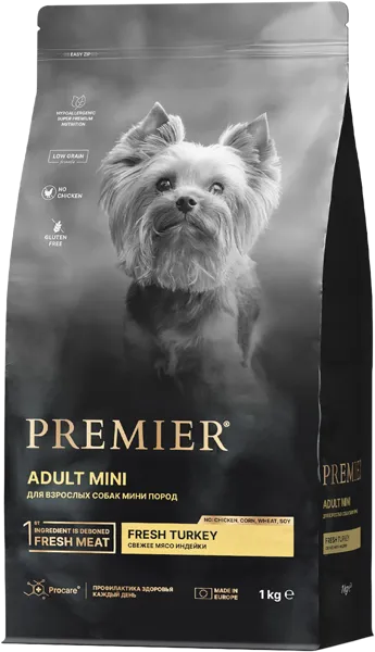Изображение Корм для собак мелких пород Премьер свежее мясо индейки Юнайтед Петфуд м/у, 1 КГ
