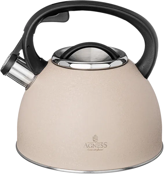 Изображение Чайник 2,5л инд Агнесс бежевый со свистком Агнесс , 1 шт