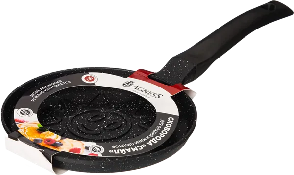 Изображение Сковорода 18см для панкейков инд Агнесс смайл солнце черная Агнесс , 1 шт