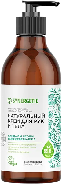 Изображение Крем питание для рук и тела Синергетик БИО сандал и можжевельник Синергетик п/у, 380 мл