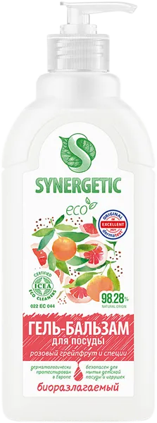 Изображение Средство для мытья посуды Синергетик БИО грейпфрут и специи Синергетик п/у, 500 мл