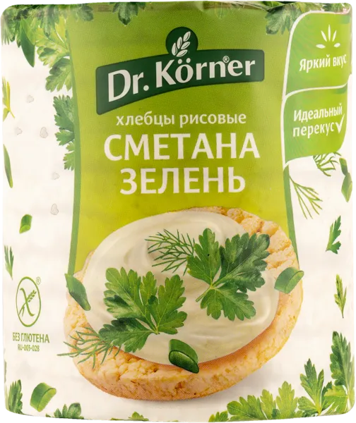 Изображение Хлебцы рисовые Др. Кёрнер сметана зелень Хлебпром м/у, 80 г