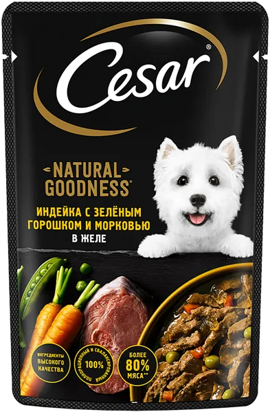 Изображение Корм для собак Цезарь индейка горох морковь Марс м/у, 80 г