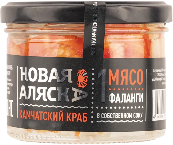 Изображение Морепродукты в собствен.соку Новая Аляска Краб Камчатский 1 фаланга Новая Аляска Волхов с/б, 250 г