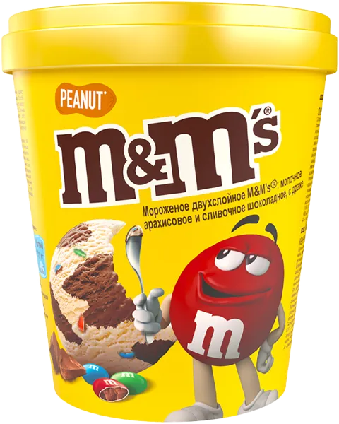 Изображение Мороженое Двухслойное M&Ms шоколадное с драже Юнилевер Русь п/у, 295 г