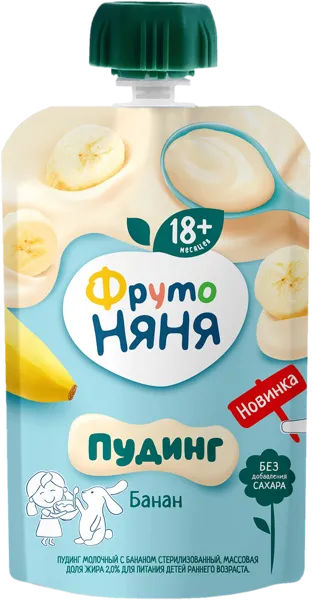 Изображение Пудинг 2% с 18 мес Фрутоняня банан Прогресс м/у, 90 г