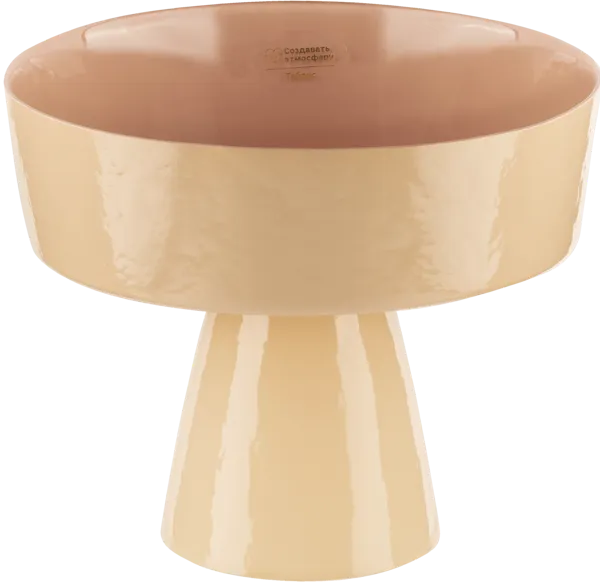 Изображение Салатник 21см на ножке Табрис текстил розово-бежевый Аксам , 1 шт