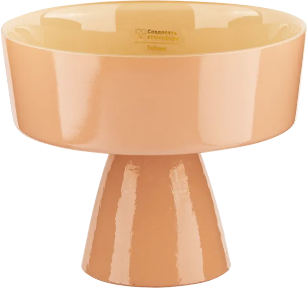 Изображение Салатник 16см на ножке Табрис текстил бежево-розовый Аксам , 1 шт
