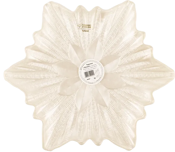 Изображение Тарелка 26см стекло Табрис мими снежинка белая Аксам , 1 шт