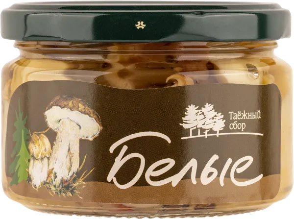 Изображение Белые грибы маринованные Таежный сбор резаные Тайга-Продукт с/б, 250 г