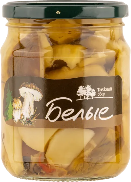 Изображение Белые грибы маринованные Таежный сбор белые резаные Тайга-Продукт с/б, 500 г