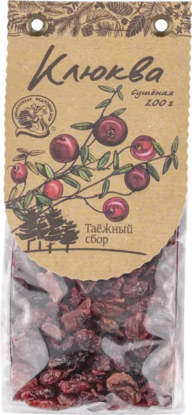 Изображение Клюква сушеная Кедровый бор резаная Тайга-Продукт м/у, 200 г