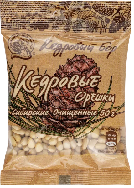 Изображение Орехи натуральные Кедровый бор кедровый орех Тайга-Продукт м/у, 50 г