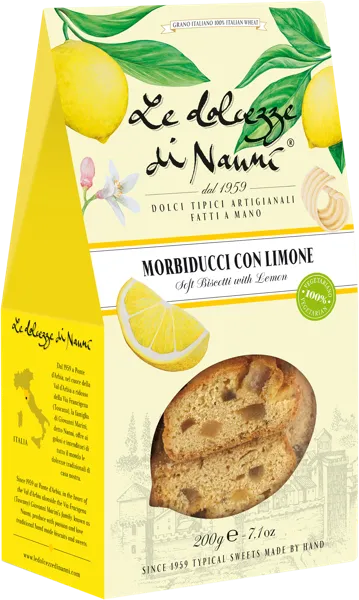 Изображение Морбидуччи мягкое печенье Дольчезе ди Нанни с лимоном Дольчезе ди Нанни кор, 200 г