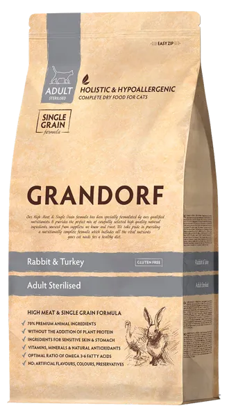 Изображение Корм для стерилиз кошек Грандорф кролик индейка Юнайтед Петфуд м/у, 400 г