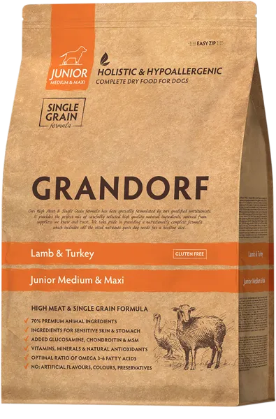 Изображение Корм для юниоров Грандорф ягненок индейка Юнайтед Петфуд м/у, 1 КГ