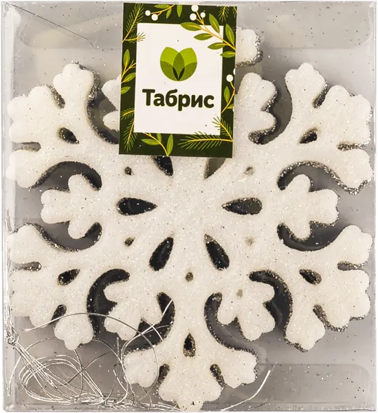 Изображение Елочное украшение 11см пластик Игл Гифтс снежинка белая лиловая Игл Гифтс п/у, 6 шт