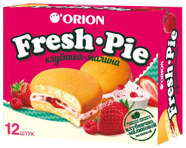 Изображение Пирожное 1*12 Фрешпай клубника малина Орион кор, 300 г
