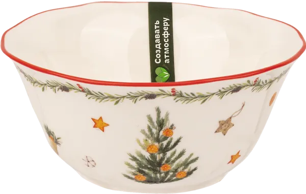 Изображение Салатник 12см белый Табрис рождество с гирляндой Ловингхоум , 1 шт