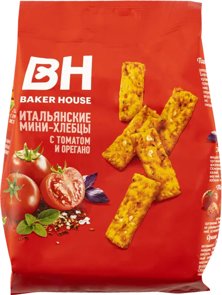Изображение Хлебцы Бейкер Хаус мини томат орегано Раменский м/у, 110 г