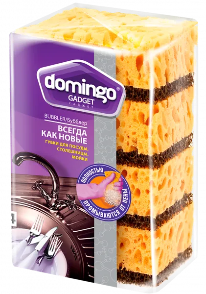 Изображение Губки для посуды Доминго бубблер коричневые Доминго м/у, 4 шт