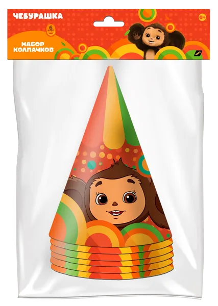 Изображение Колпачки праздничные НД плэй чебурашка НД Плэй м/у, 6 шт