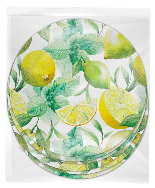 Изображение Одноразовая посуда 18см НД плэй тарелка лимоны НД Плэй м/у, 6 шт