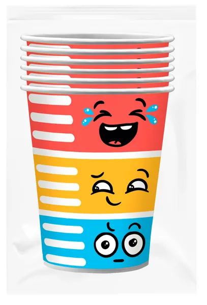 Изображение Одноразовая посуда 250мл НД плэй стакан эмоции НД Плэй м/у, 6 шт