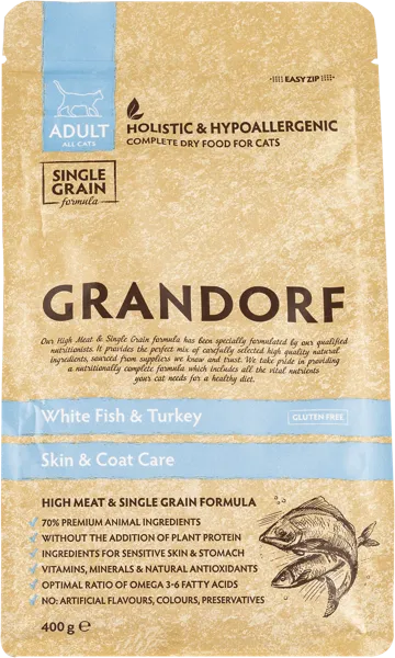 Изображение Корм для кошек Грандорф белая рыба индейка Юнайтед Петфуд м/у, 400 г