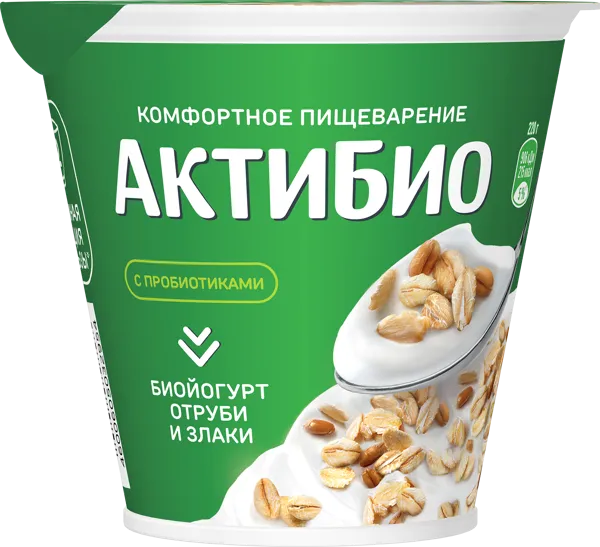 Изображение Биойогурт 3,5% Актибио отруби злаки Эйч энд Эн п/б, 220 г