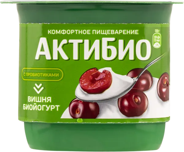 Изображение Биойогурт 2,9% Актибио вишня Эйч энд Эн п/б, 130 г