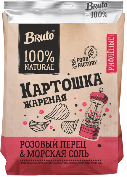 Изображение Чипсы картофельные Бруто розовый перец и соль Стамба м/у, 60 г