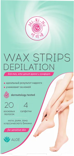 Изображение Полоски восковые для тела Ми ри не чувствительная кожа алоэ Пазарлама к/у, 20 шт
