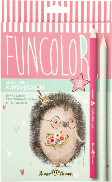 Изображение Карандаши цветные Бруно Висконти фан колор пластиковые Бруно Висконти к/у, 18 шт
