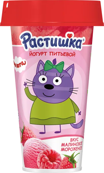 Изображение Йогурт 2,8% питьевой Растишка малиновое мороженое Эйч энд Эн п/б, 190 мл