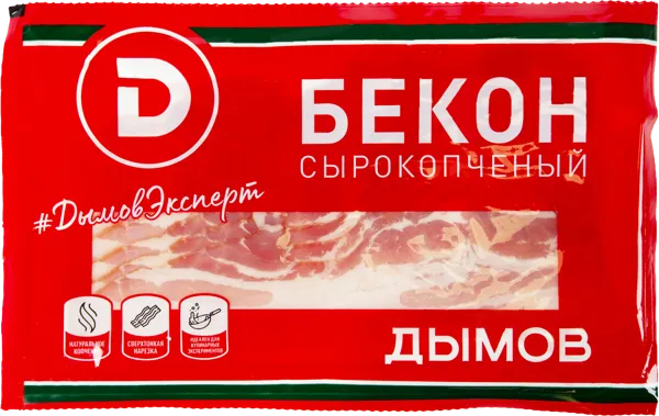 Изображение Мясо свиное с/к нарезка Дымов бекон венгерский Дымовское КП в/у, 150 г