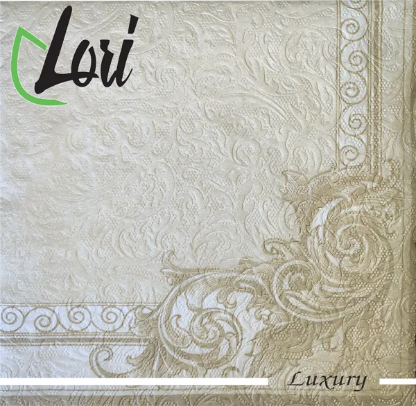 Изображение Салфетки 3х-слойные Лори лакшери барокко золото 33*33см Фабрика Люкс м/у, 16 шт