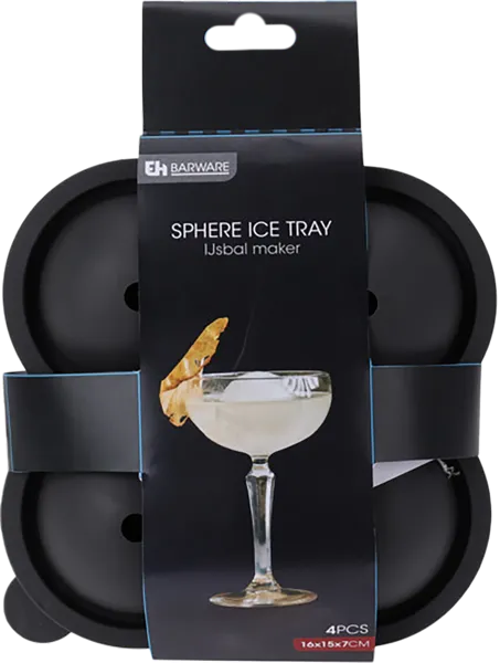 Изображение Форма 16*15см для льда Купман 4 шара черная Купман Интернэшнл , 1 шт