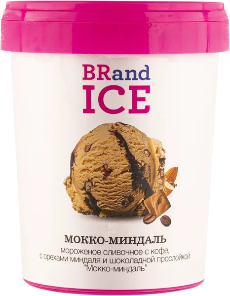 Изображение Мороженое сливочное Бренд Айс мокко-миндаль БРПИ п/у, 600 г