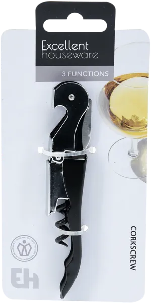 Изображение Открывалка 12см для бутылок Купман 3в1 черная Купман Интернэшнл к/у, 1 шт