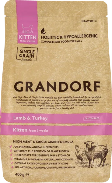 Изображение Корм для котят Грандорф ягненок с индейкой Юнайтед Петфуд м/у, 400 г