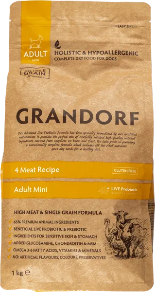 Изображение Корм для собак мелких пород Грандорф четыре мяса с пробиотикам Юнайтед Петфуд м/у, 1 КГ