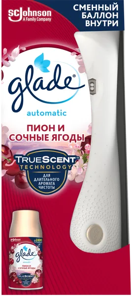 Изображение Освежитель воздуха основной Глейд автоматик пион и сочные ягоды узкий Ай Си Джонсон к/у, 269 мл
