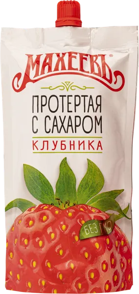 Изображение Клубника протертая Махеевъ с сахаром Эссен продакшн м/у, 300 г