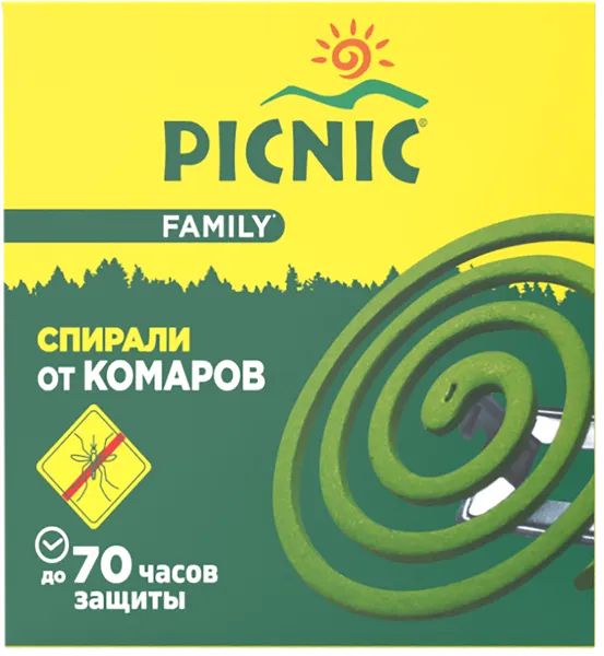 Изображение Спирали от комаров Пикник фемели растительные экстракты Арнест к/у, 10 шт