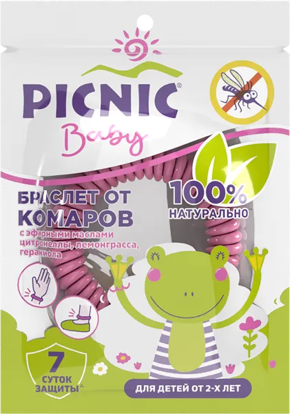 Изображение Браслет от комаров детский Пикник бэйби с 2 лет Арнест м/у, 1 шт