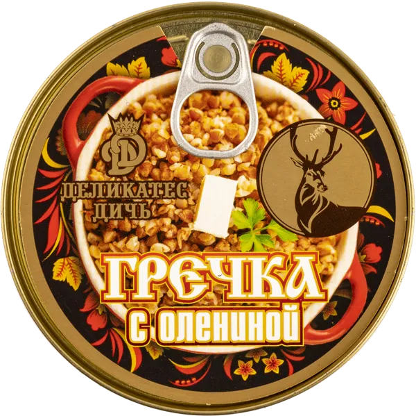 Изображение Каша гречневая Деликатес дичь с олениной Деликатес дичь ж/б, 325 г